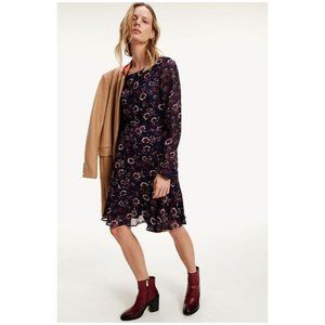 TOMMY HILFIGER FLORAL CHIFFON SKATER DRESS NWT